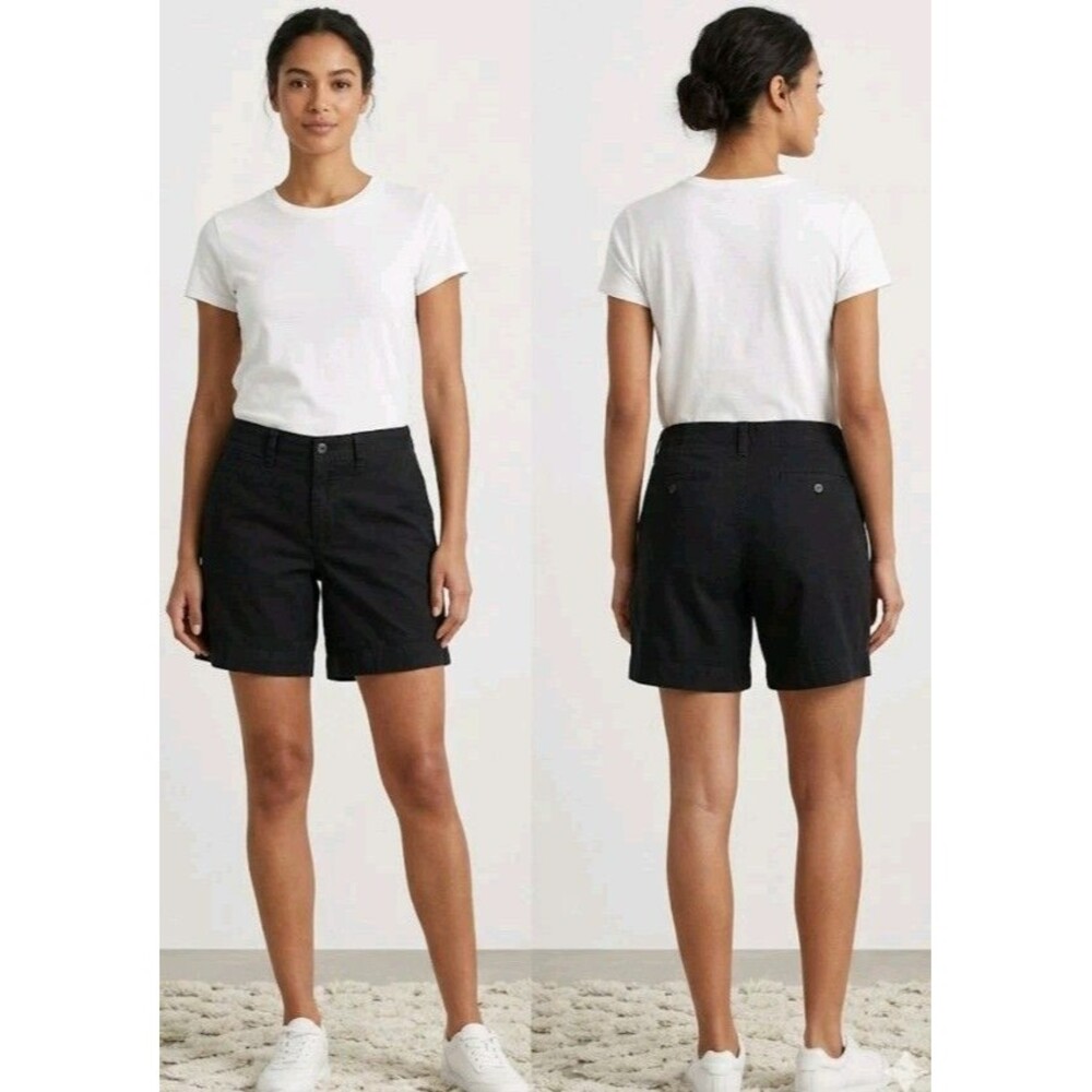 LRL Ralph Lauren Women's Shorts Size 12 Black Slash Pockets Cotton